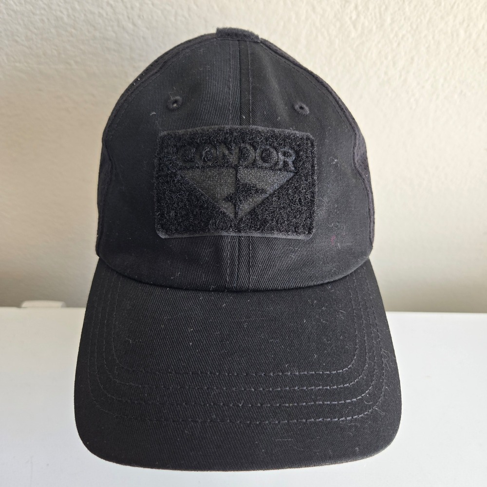 Condor Tactical Cap Operator Hat Adjustable Black Patch Mesh Back‎ Mens